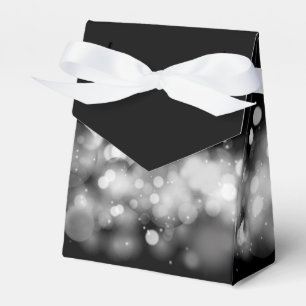 White and Black Bokeh Party Favour Box