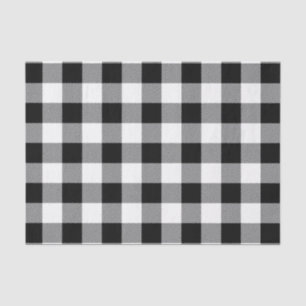 White and Black Buffalo Check Plaid - Tissue Paper