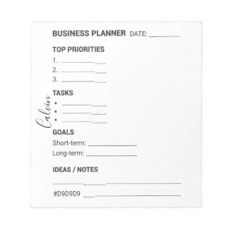 White and Black business planner Notepad