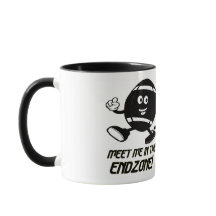White and Black Cartoon Football Mug