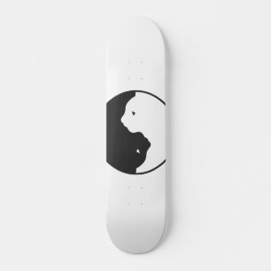 White and black cat harmony - Choose back color Skateboard