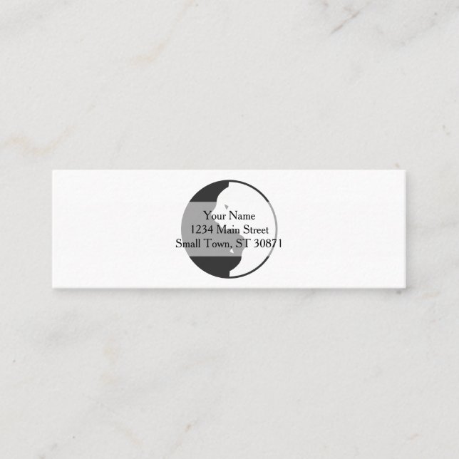 White and black cat harmony - Choose back colour Mini Business Card (Front)
