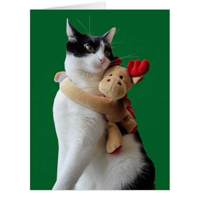 White and Black Cat & Reindeer Christmas Toy (Front)