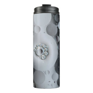 White and black ceramic plate thermal tumbler