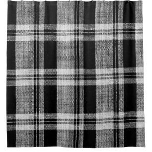 White and black chequered plaid fabric texture for
