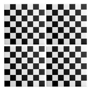 White and Black Chequered Tile