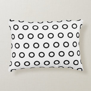 White and Black Circles Accent Pillow