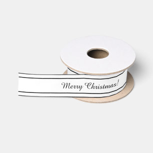 White and black colour ribbon satin ribbon