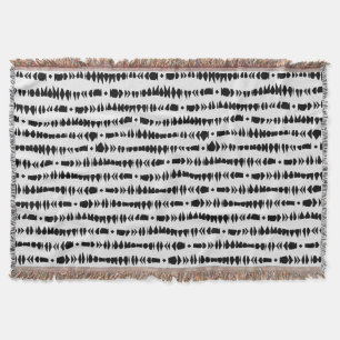 White and Black Contemporary Tribal Stripes Throw Blanket