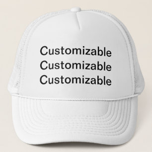 White and Black Customizable Trucker Hat