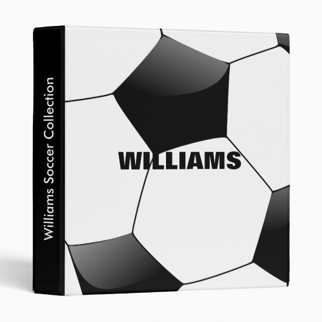 White And Black Customized  Football, Soccer ball Binder (Front/Spine)