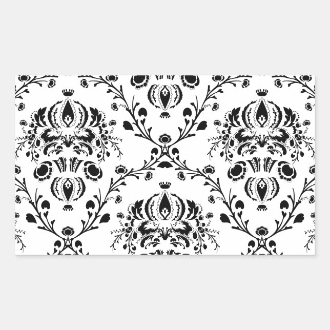 White and Black Damask Sticker (Front)