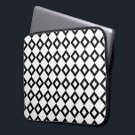 White and Black Diamond Pattern Laptop Sleeve<br><div class="desc">A stylish geometric pattern of interlocking white and black diamond shapes. The black diamonds each contain a small white diamond making white the dominant colour of the original design. 


 Digitally created image. 
 Copyright © 2013 Claire E. Skinner. All rights reserved.</div>