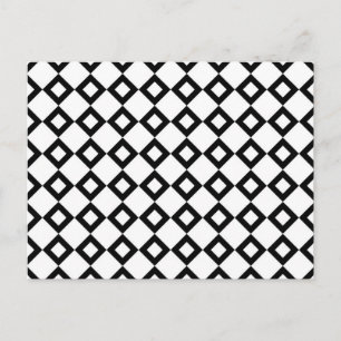 White and Black Diamond Pattern Postcard