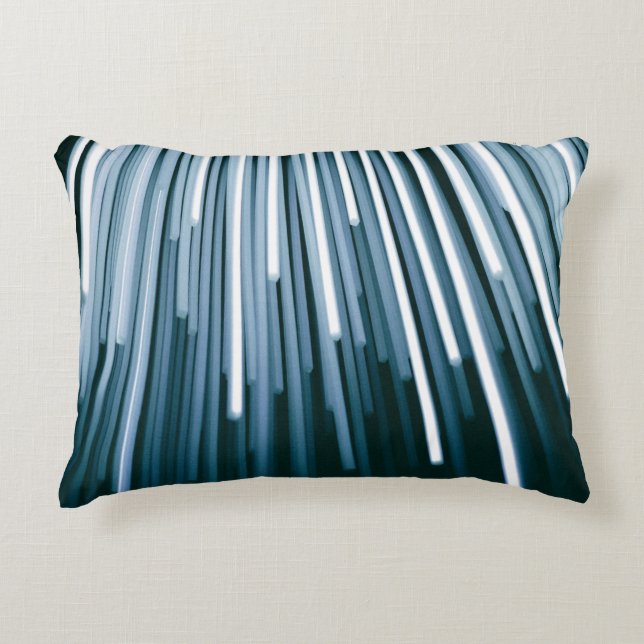 White and black digital accent pillow (Front)