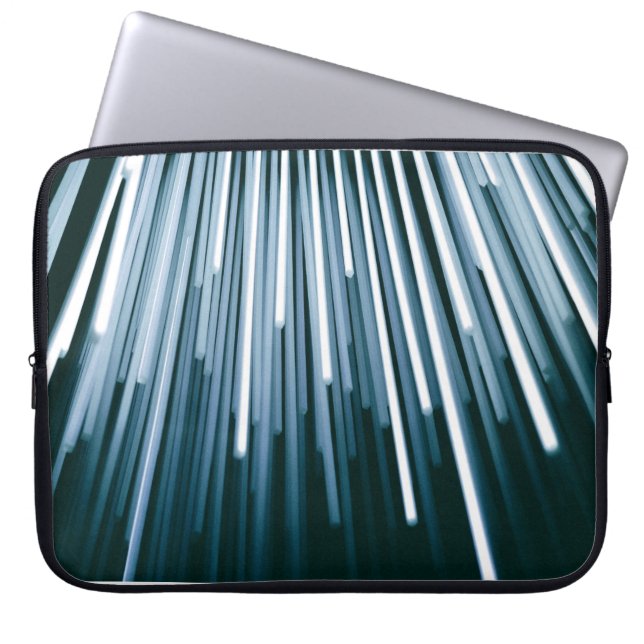 White and black digital laptop sleeve (Front)