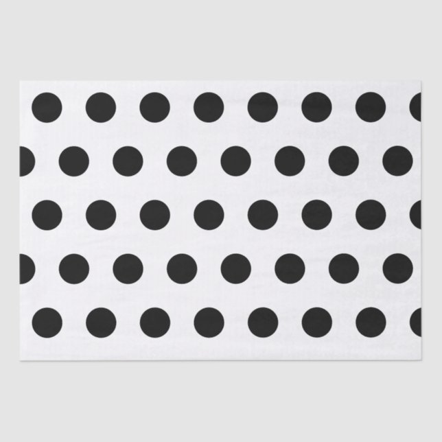White and black dots pattern tissue paper (Front)