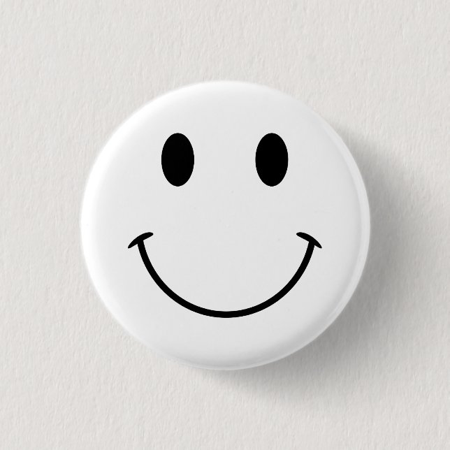 White and Black Face 1 Inch Round Button (Front)