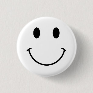 White and Black Face 1 Inch Round Button