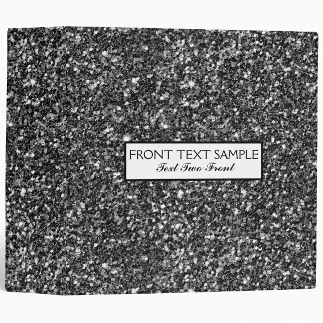 White And Black Glitter Pattern Binder (Front/Spine)