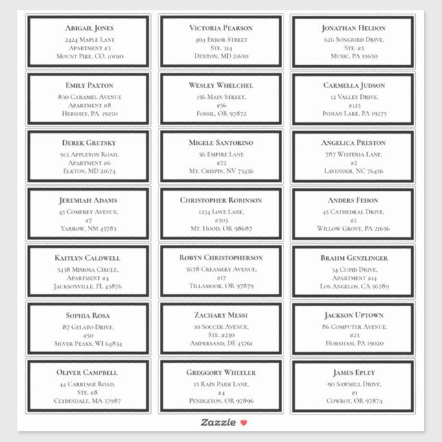 White and Black Greenery Wedding Guest Address (Sheet)