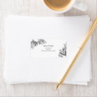 White and Black Greenery Wedding Return Address