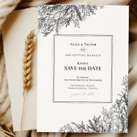 White and Black Greenery Wedding