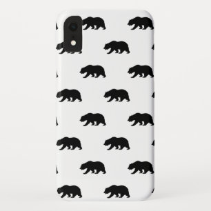 White and Black Grizzly Bear Pattern iPhone XR Case