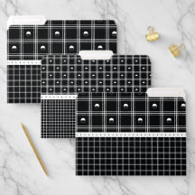 White and Black Half Circle Plaid Pattern