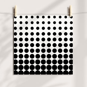 White and Black Halftone Dots Poster