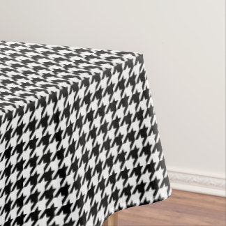 White and Black Houndstooth Tablecloth