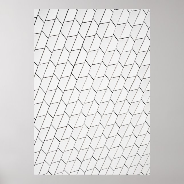 White and black lines illustration poster (Front)