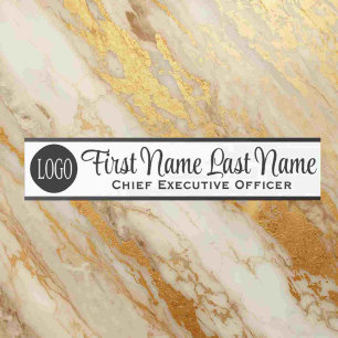White and Black Logo Office Door Signs Name Plate