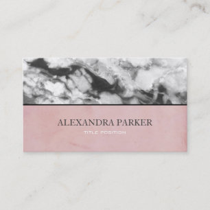 White And Black Marble And Pink Background Business Card