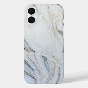 White and Black Marble iPhone 16 Plus Case