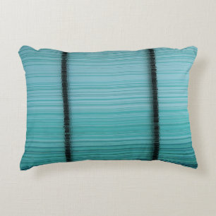 White and black metal rod accent pillow