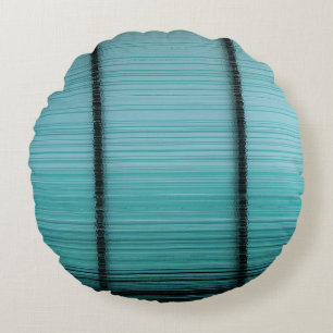 White and black metal rod round pillow