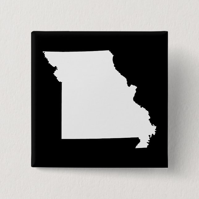 White and Black Missouri 2 Inch Square Button (Front)