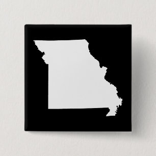 White and Black Missouri 2 Inch Square Button