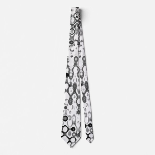 White and Black Modern Abstract Design Tie (Front)