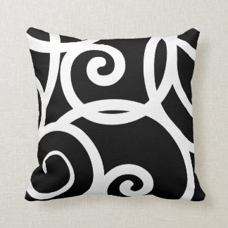 White and Black modern abstract designer pillow
