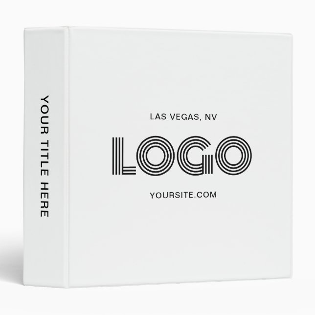White and Black Modern Logo Binder (Front/Spine)