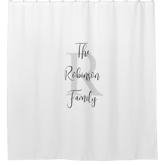 White and Black Name Monogrammed Paper Guest Towel (Front)