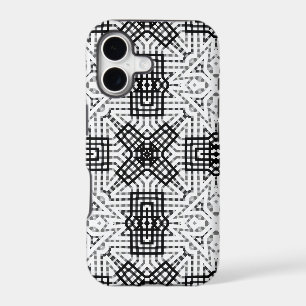 White and black openwork geometric pattern Anna