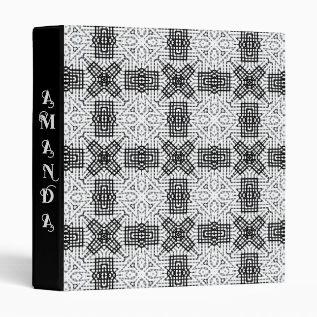 White and black openwork geometric pattern Anna Binder (Front/Spine)