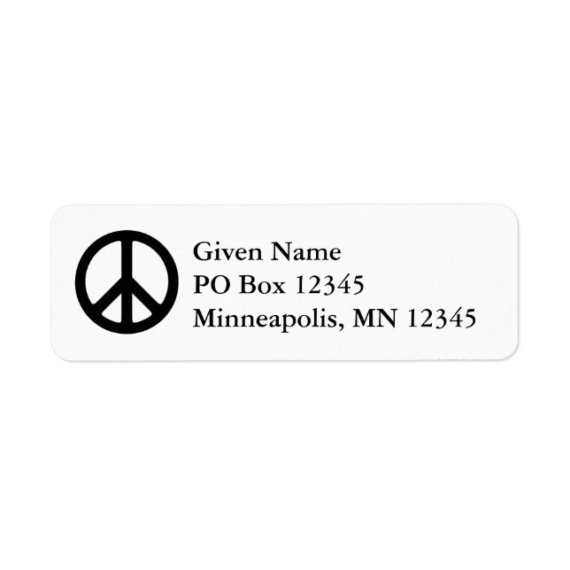 White and Black Peace Symbol (Front)