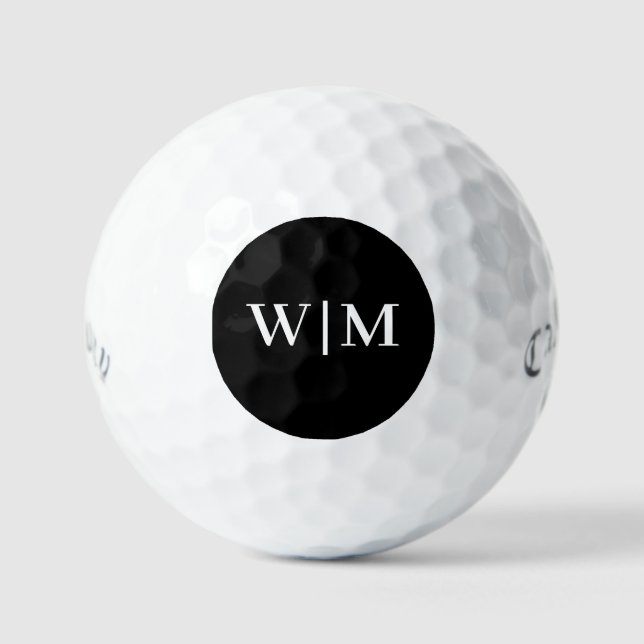 White and Black Personalize  Golf Balls (Front)