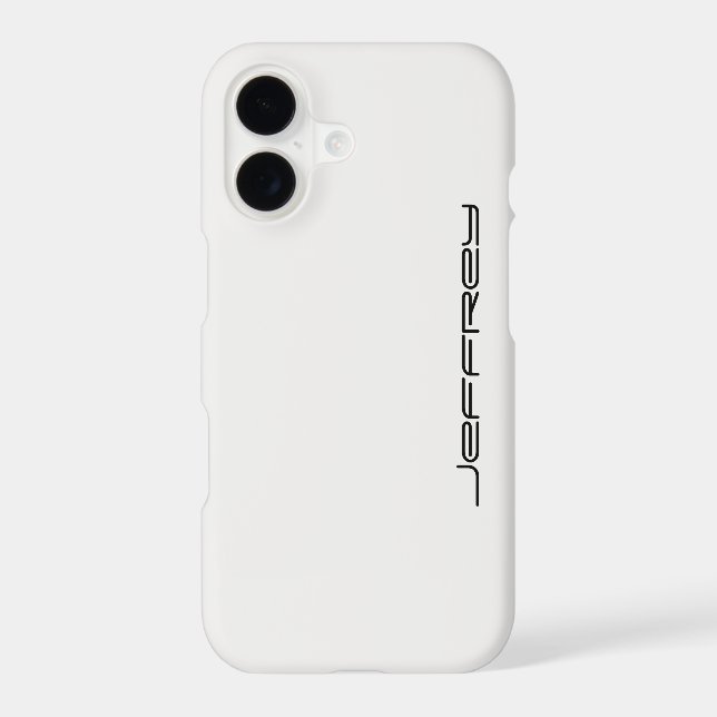 White and Black, Personalized Name, Minimalist (Back)