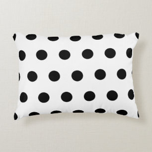 White and Black Polka Dot Accent Pillow