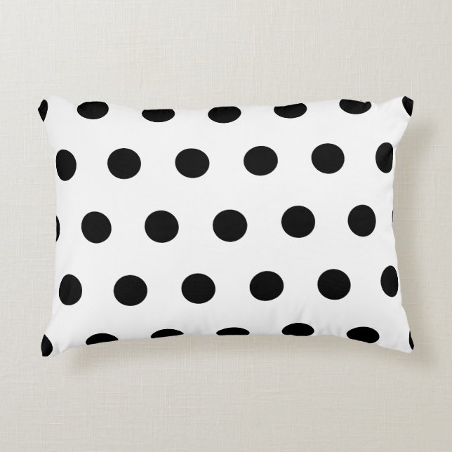 White and Black Polka Dot Accent Pillow (Front)